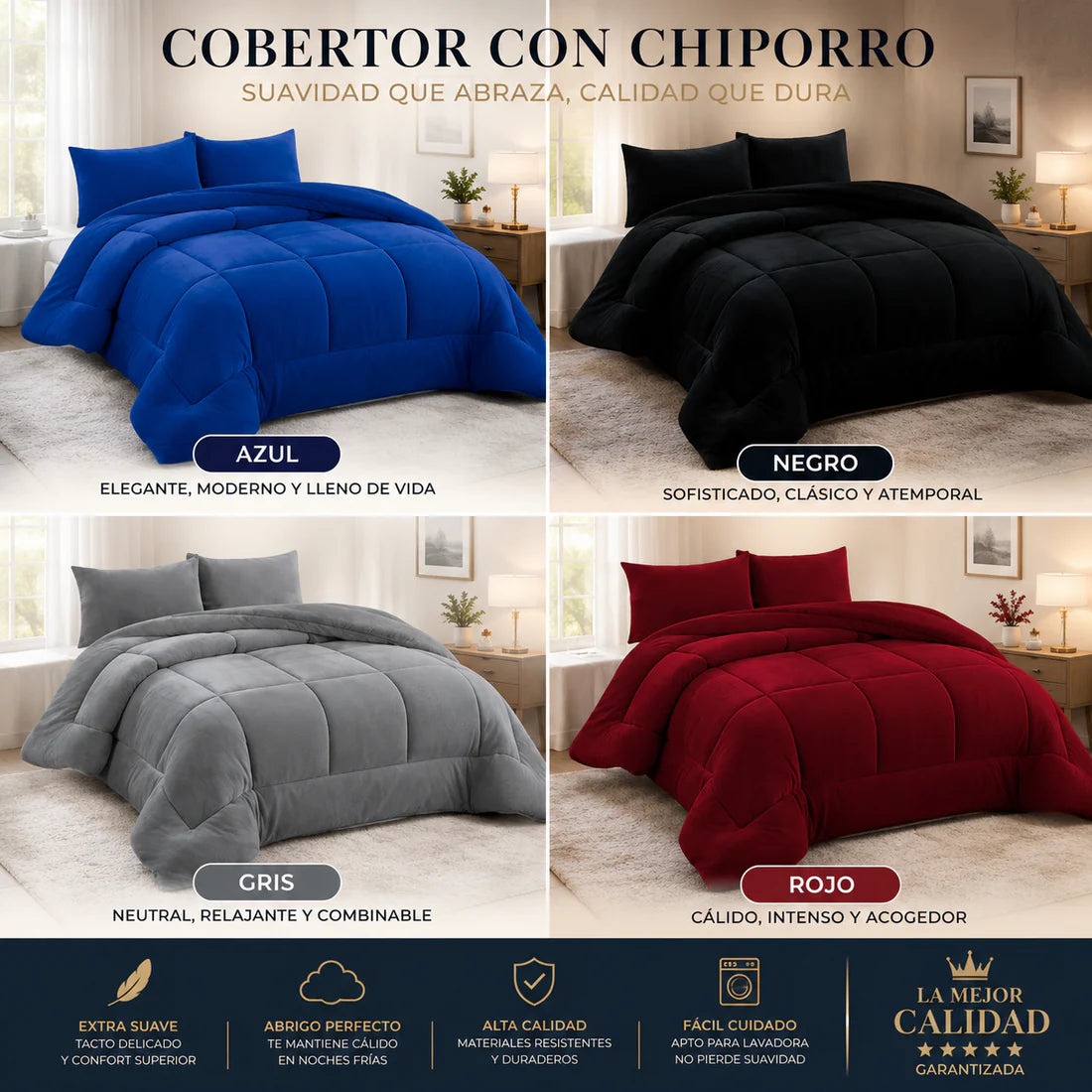 Cobertor De Invierno Con Chiporro Liso