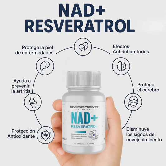 NAD+ RESVERATROL 1000MG 60 CAPS