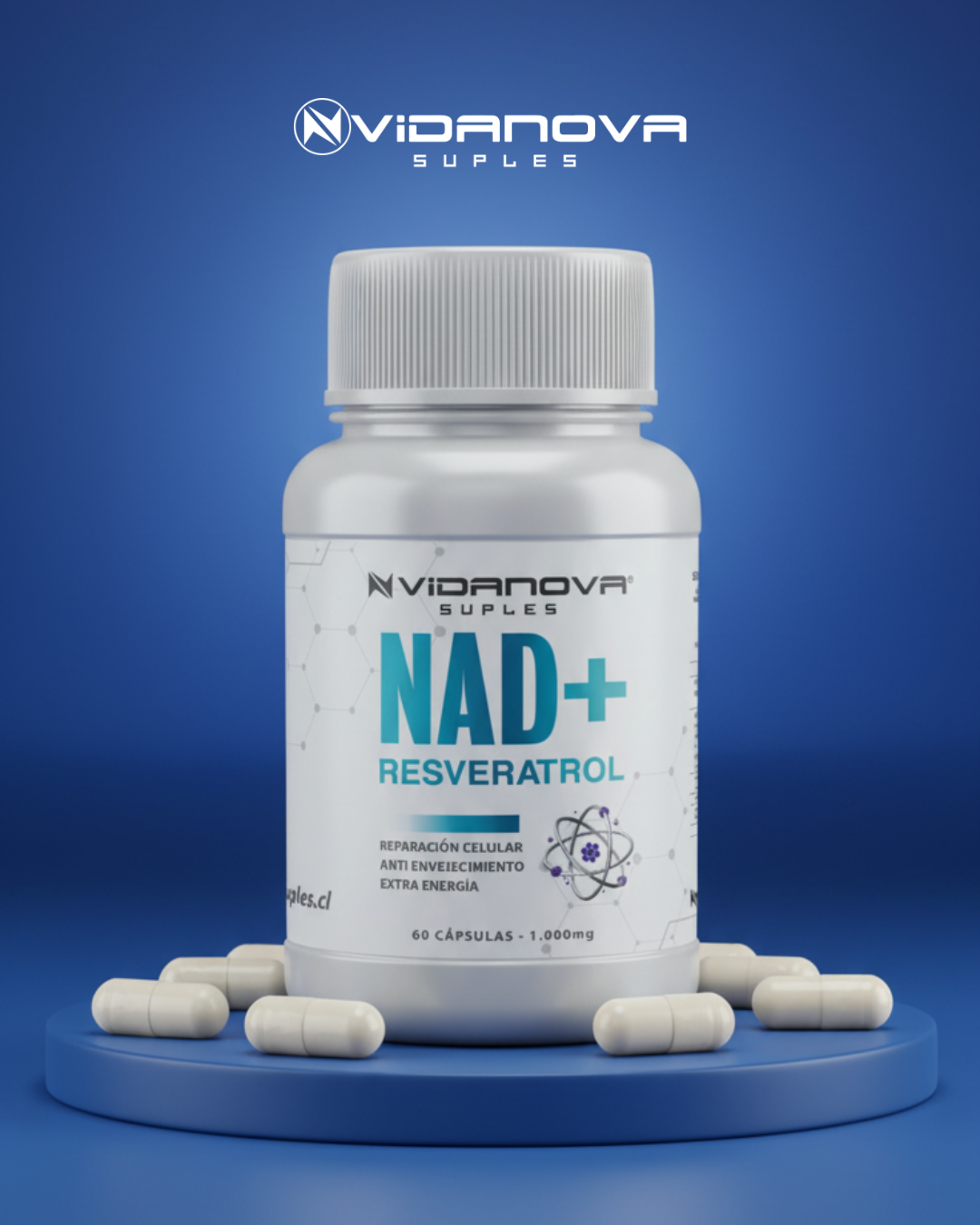 NAD+ RESVERATROL 1000MG 60 CAPS