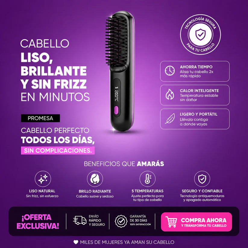 Peine Alisador Portátil Inalámbrico