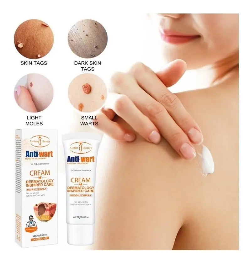 Crema anti verrugas resultado piel