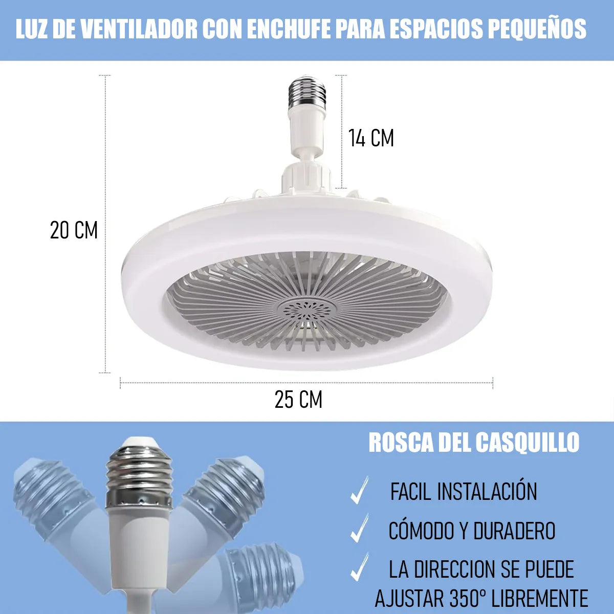 Ventilador De Techo Con Luz Led Control